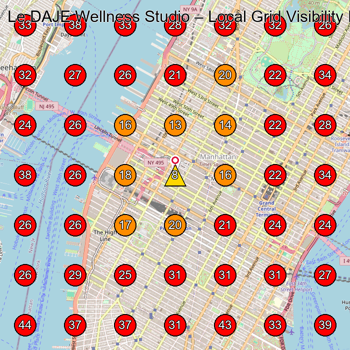 Le DAJE Wellness Studio GeoGrid visibility map for Beauty Salon in New York